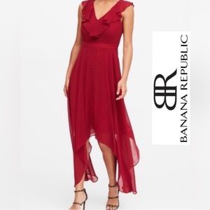 Banana Republic Rufe Maxi Firebrick Red Dress